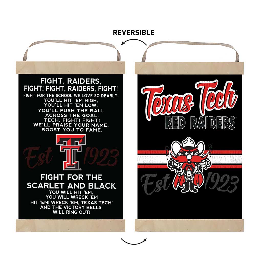 Reversible Banner Sign Fight Song Texas Tech Red Raiders