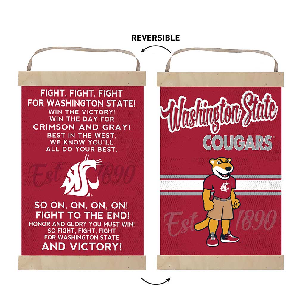 Reversible Banner Sign Fight Song Washington State Cougars