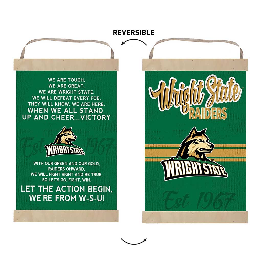 Reversible Banner Sign Fight Song Wright State University Raiders