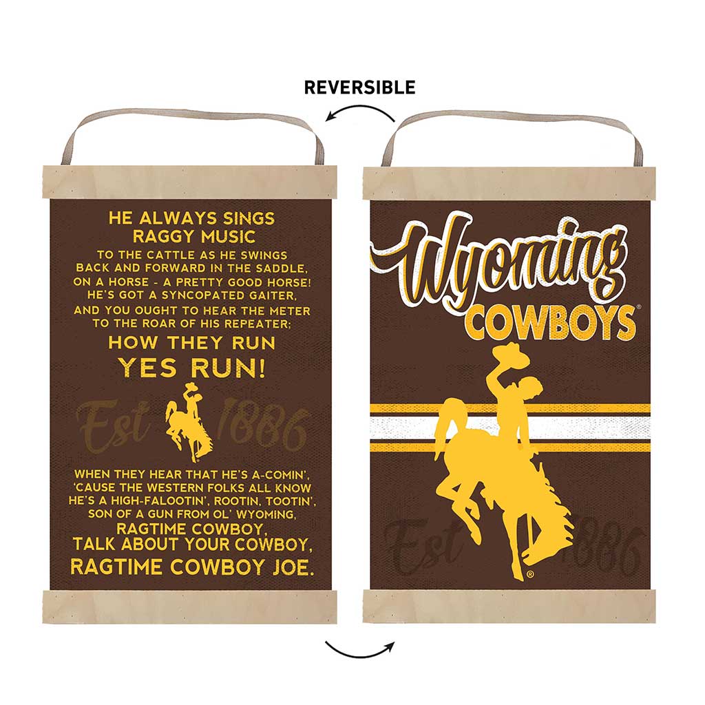 Reversible Banner Sign Fight Song Wyoming Cowboys