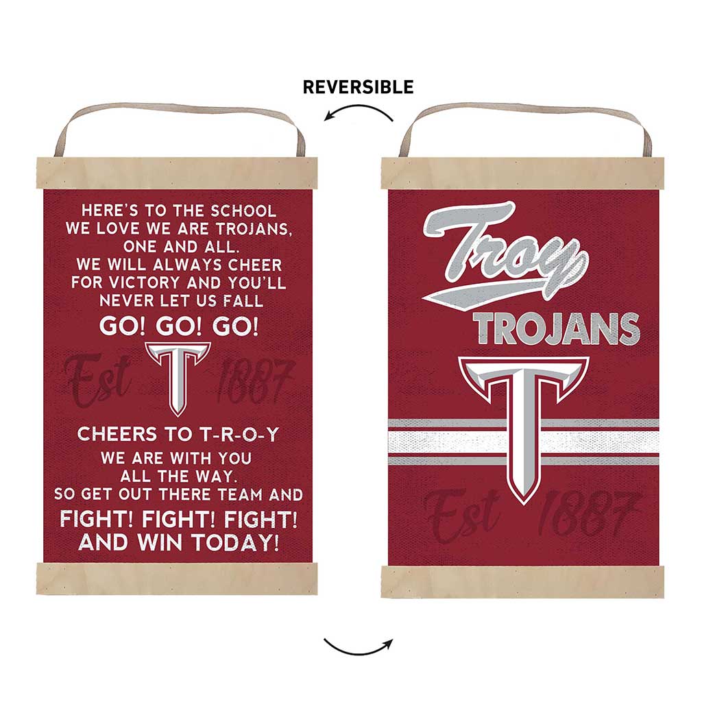 Reversible Banner Sign Fight Song Troy Trojans