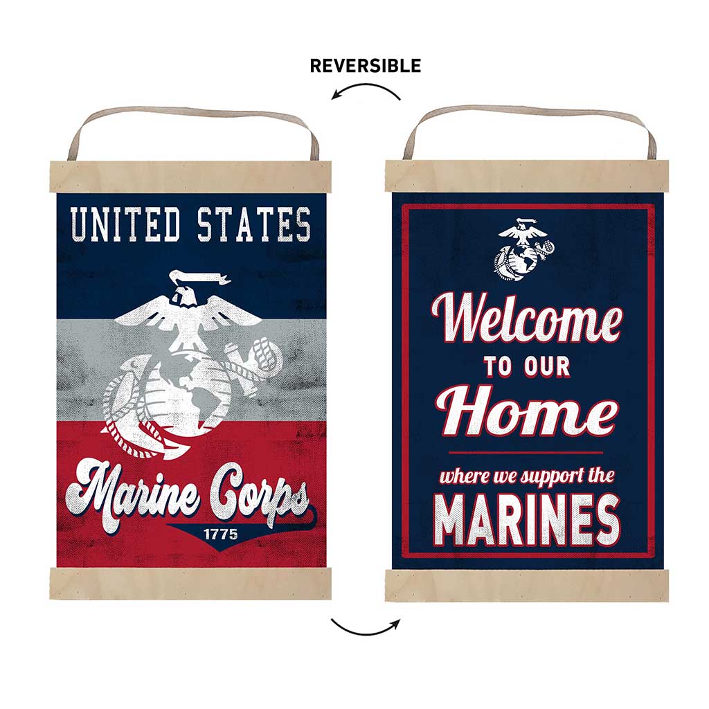 Reversible Banner Sign Retro Multi Color Marines