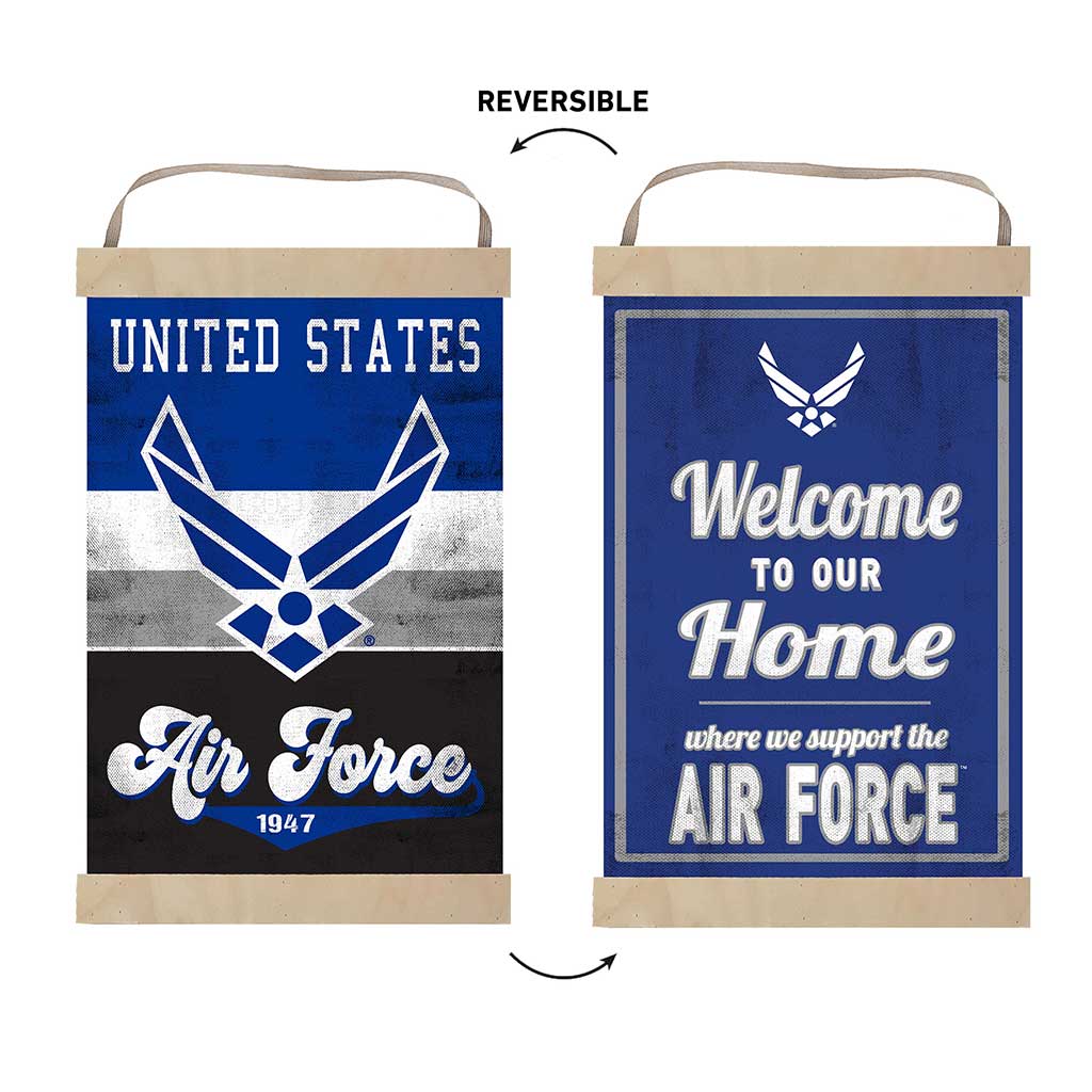 Reversible Banner Sign Retro Multi Color Air Force