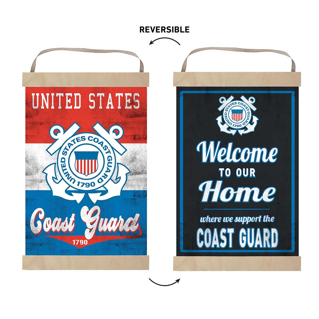 Reversible Banner Sign Retro Multi Color Coast Guard