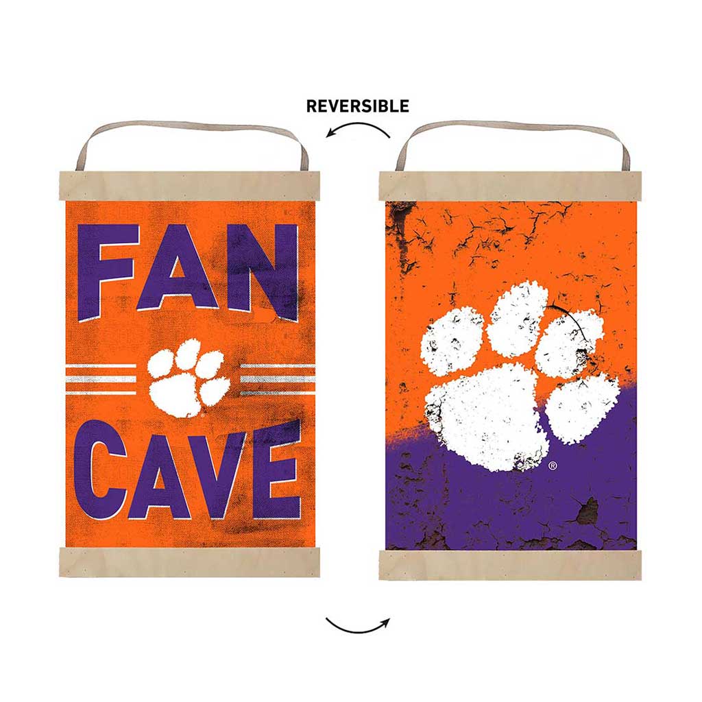 Reversible Banner Sign Fan Cave Clemson Tigers