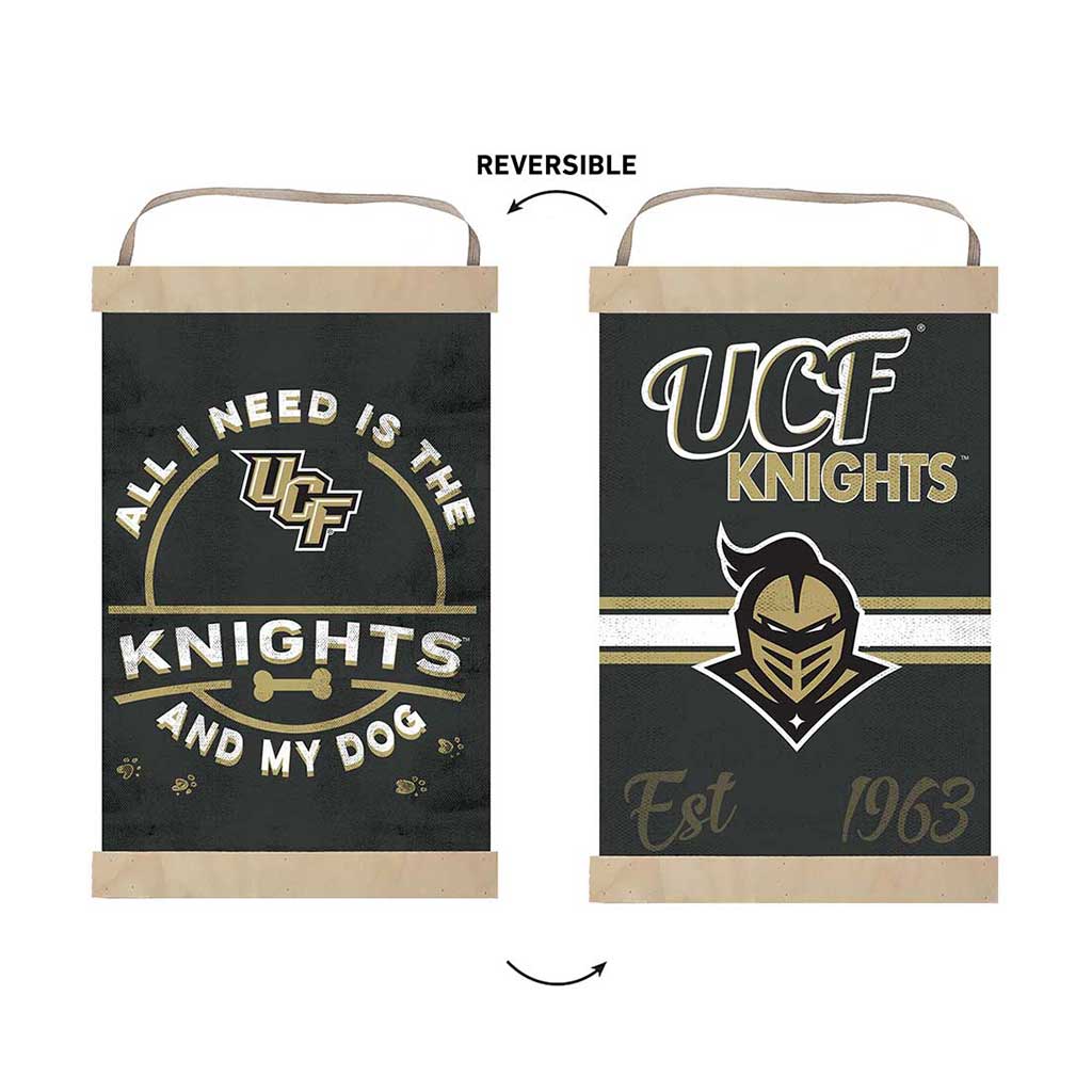 Reversible Banner Sign All I Need is Dog and Central Florida Knights