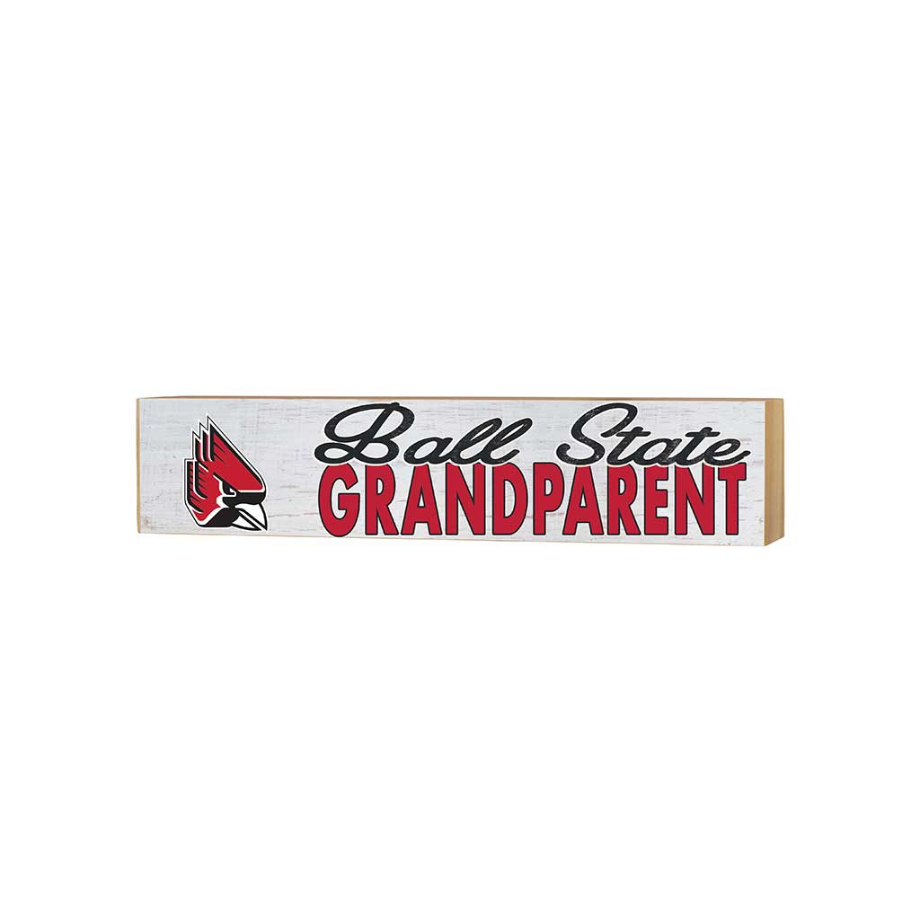 3x13 Block Weathered Grandparent Ball State Cardinals
