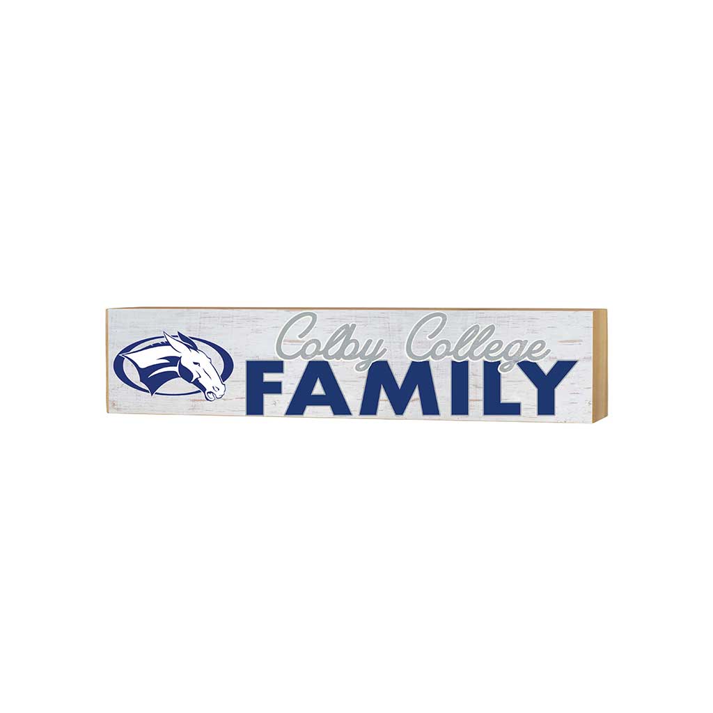 3x13 Block Weathered Team Family Block Colby College White Mules