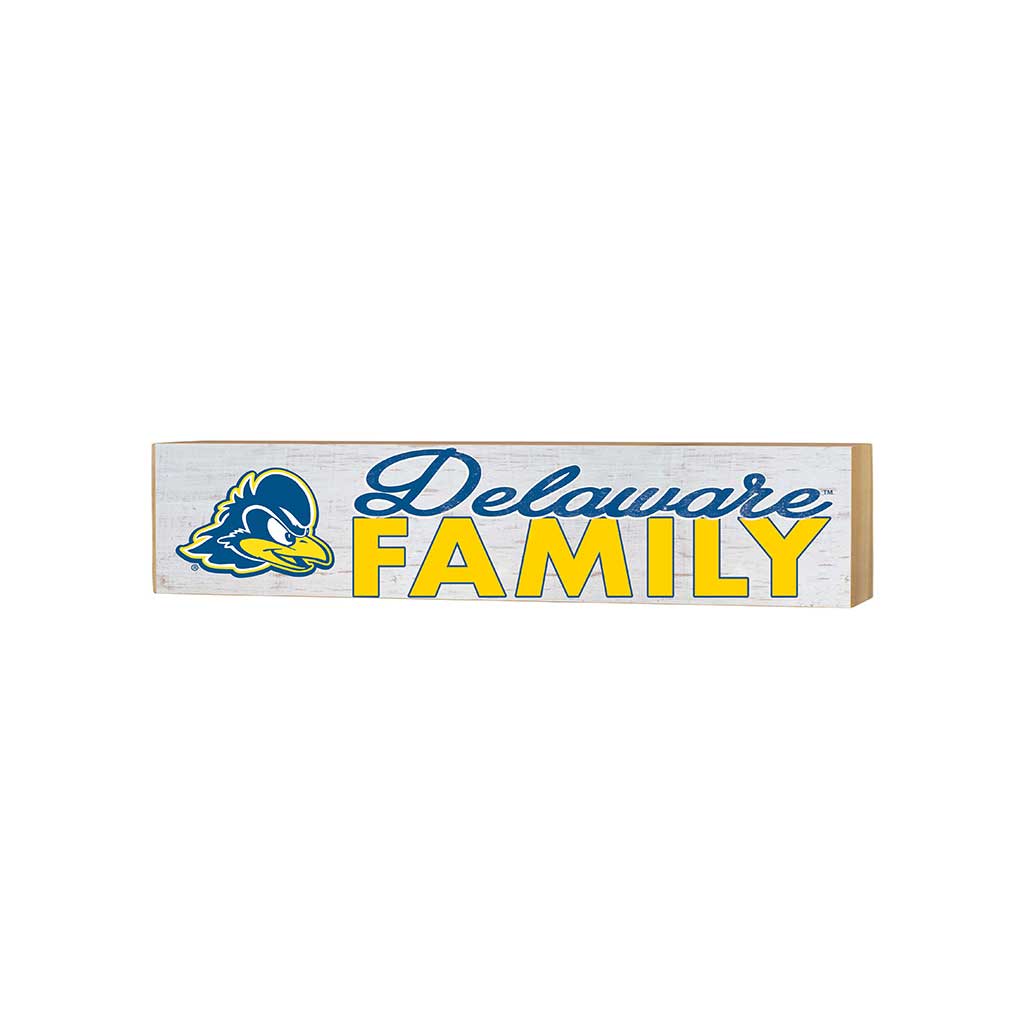 3x13 Block Weathered Team Family Block Delaware Fightin Blue Hens