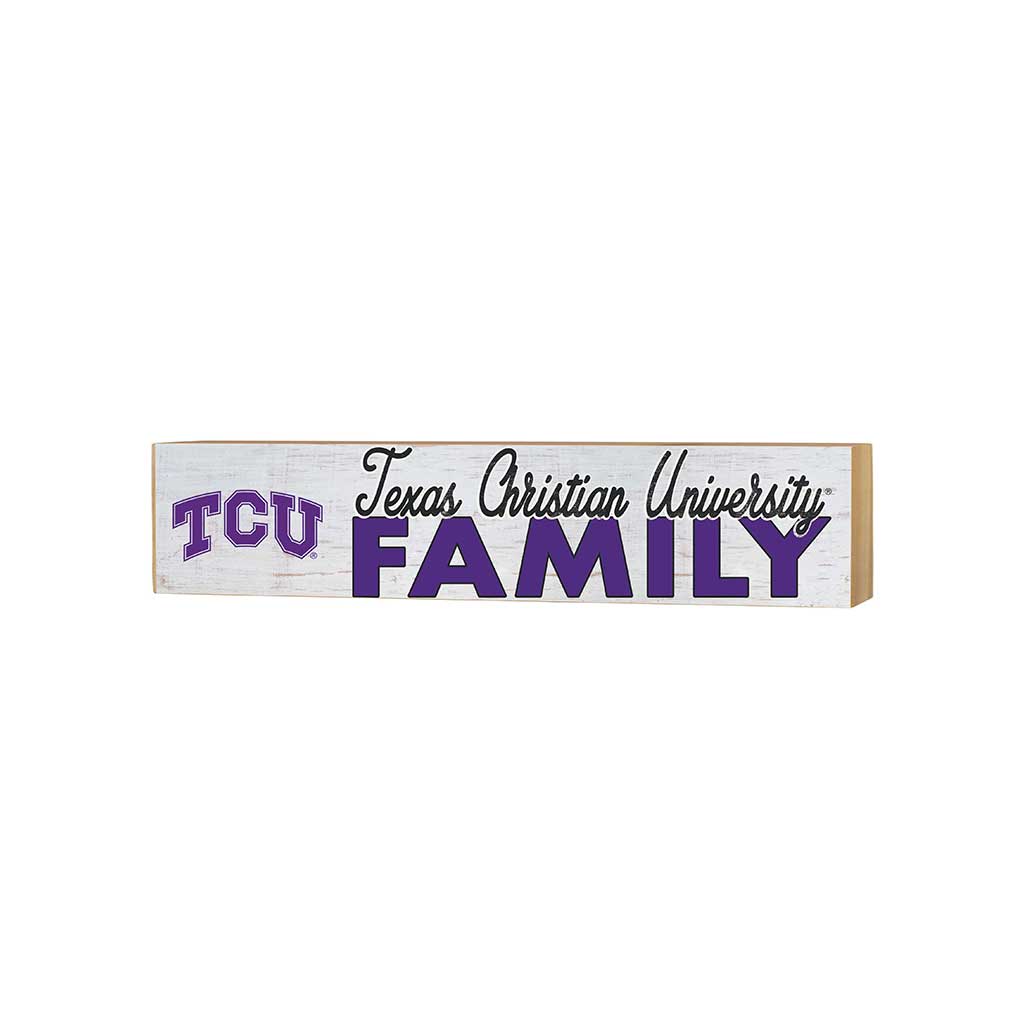3x13 Block Weathered Team Family Block Texas Christian Horned Frogs