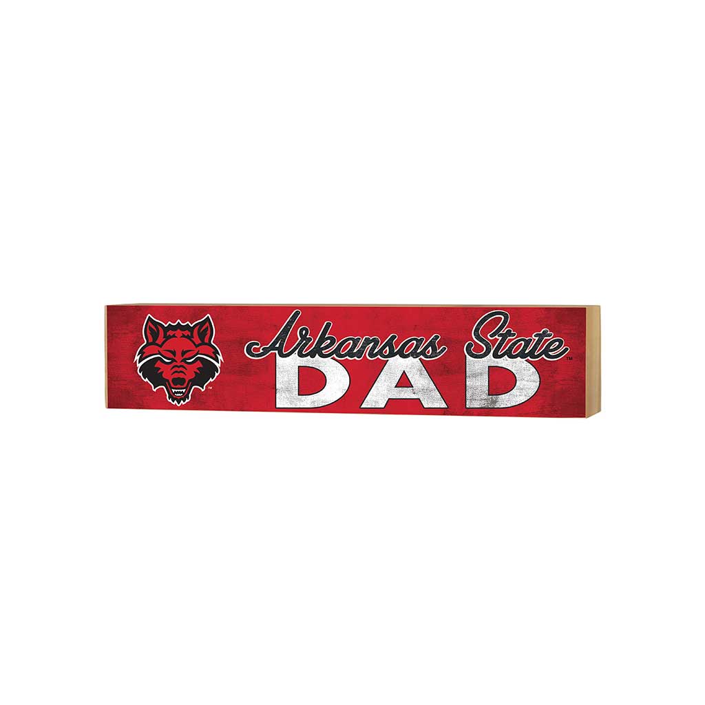 3x13 Block Colored With Logo Dad Arkansas State Red Wolves