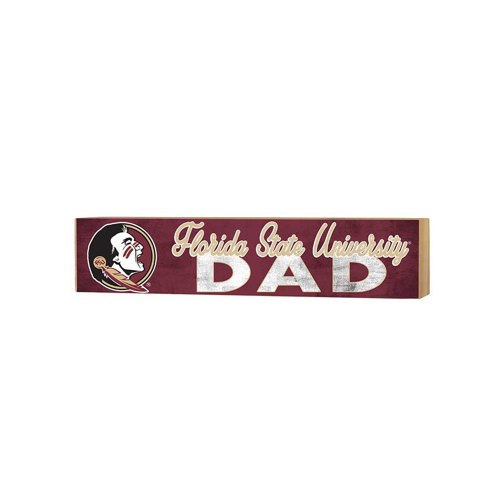 3x13 Block Colored With Logo Dad Florida State Seminoles