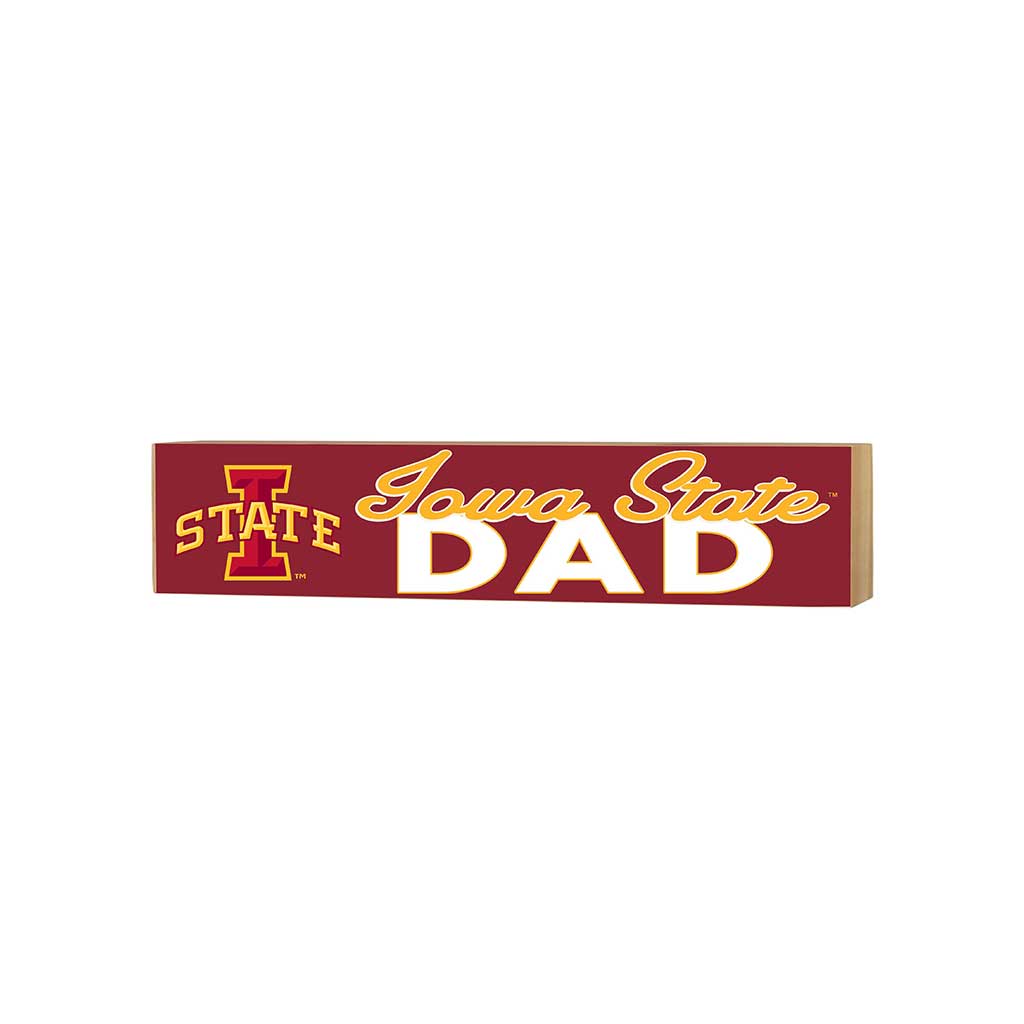 3x13 Block Colored With Logo Dad Iowa State Cyclones