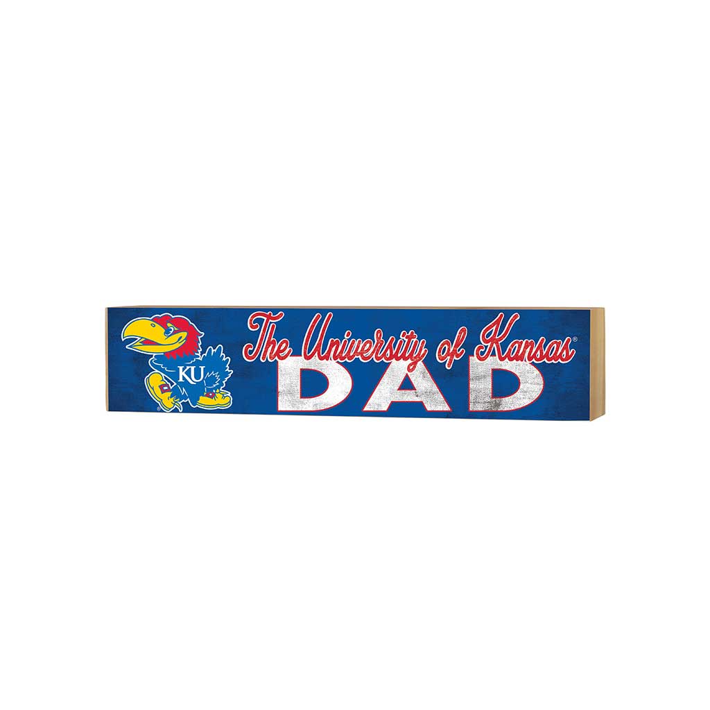 3x13 Block Colored With Logo Dad Kansas Jayhawks