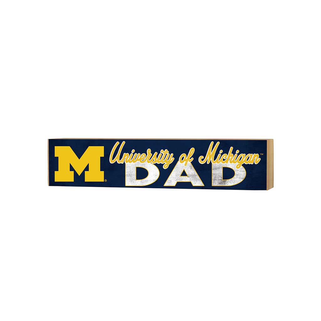 3x13 Block Colored With Logo Dad Michigan Wolverines