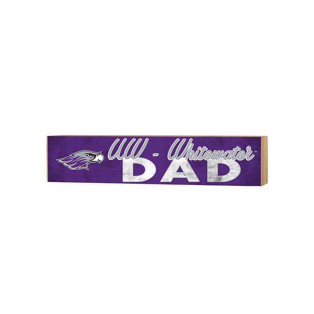 3x13 Block Colored With Logo Dad University of Wisconsin Whitewater Warhawks