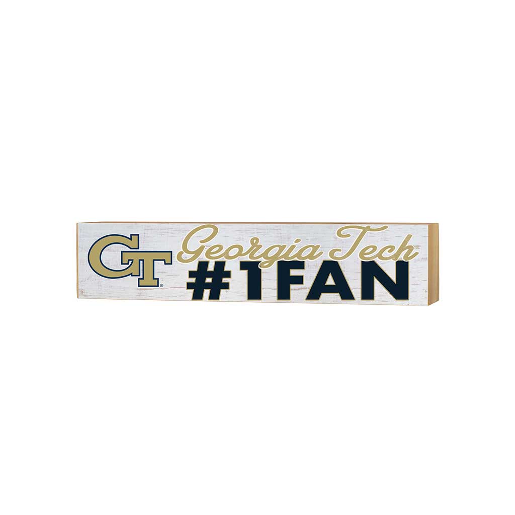 3x13 Block Weathered #1 Fan Georgia Tech Yellow Jackets