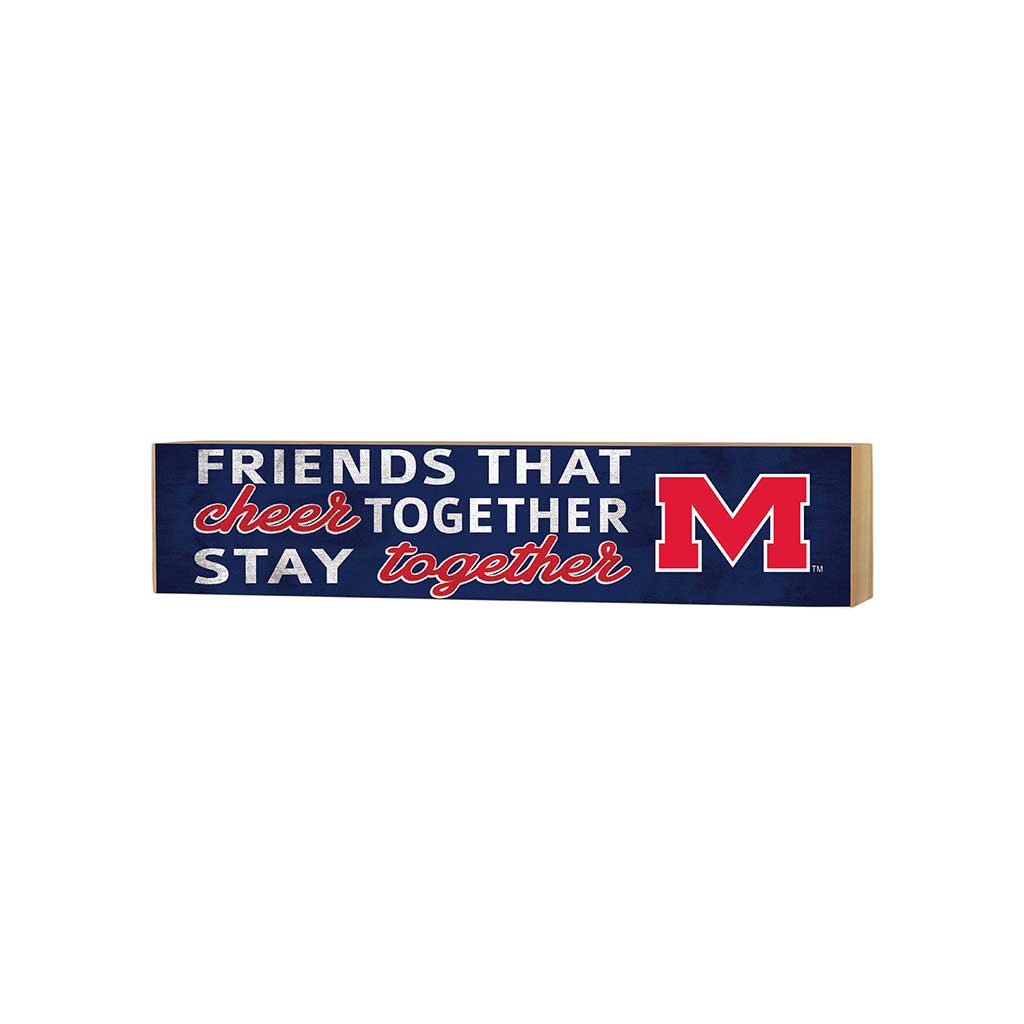 3x13 Block Team Logo Friends That Cheers Mississippi Rebels