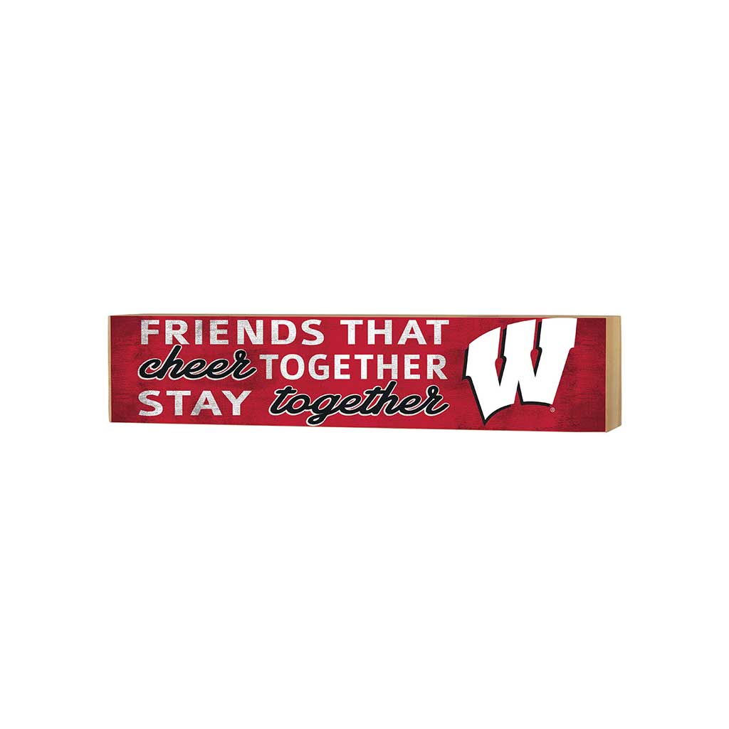 3x13 Block Team Logo Friends That Cheers Wisconsin Badgers