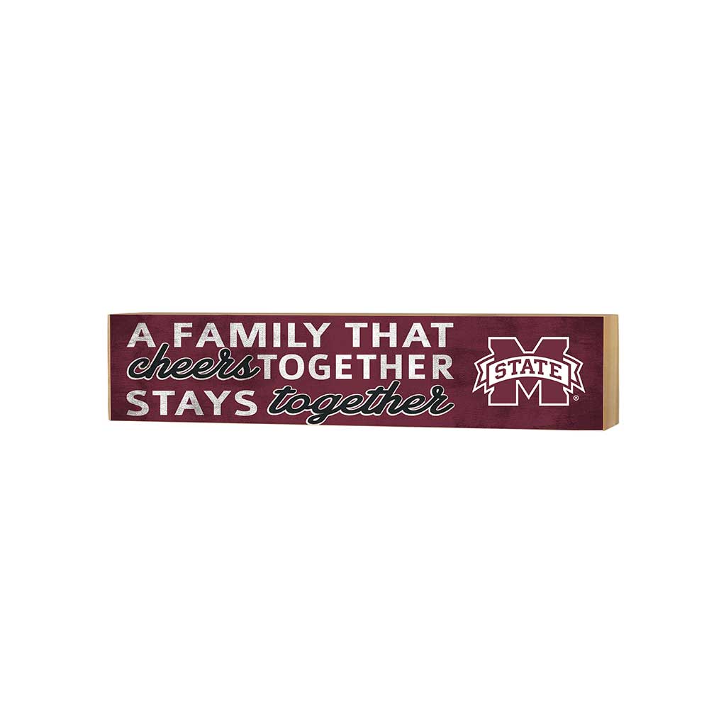 3x13 Block Team Logo Family That Cheers Mississippi State Bulldogs