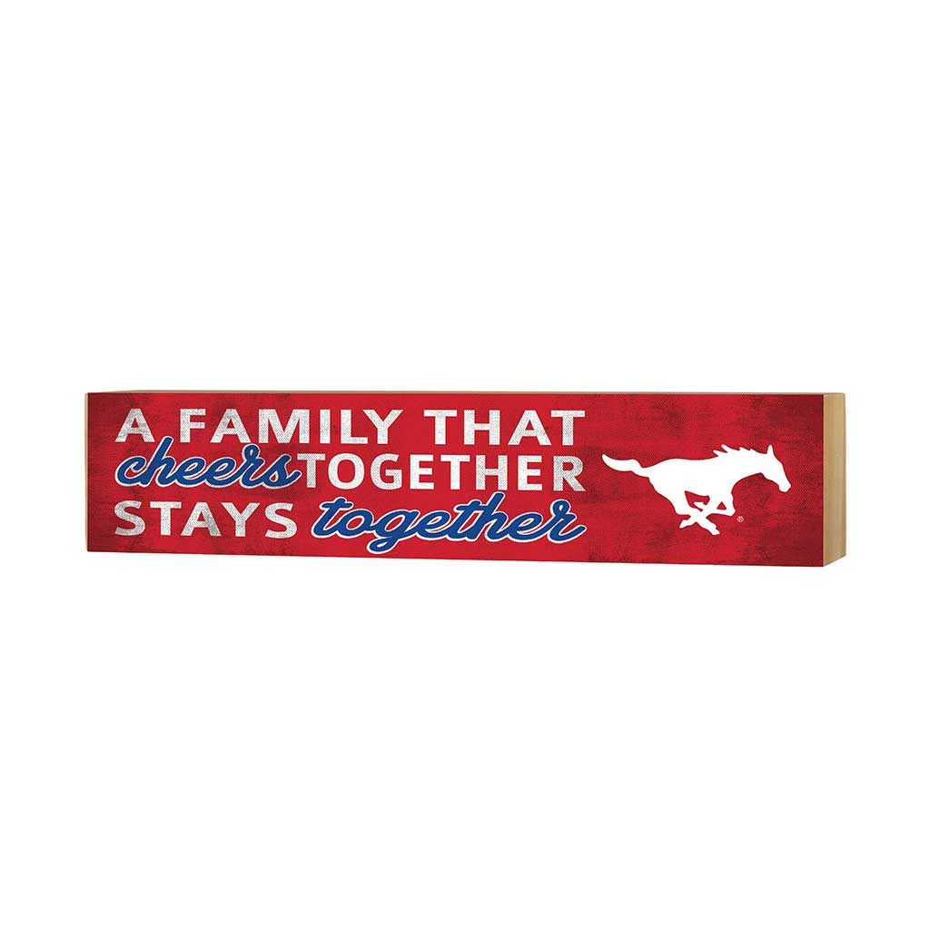3x13 Block Team Logo Family That Cheers Southern Methodist Mustangs