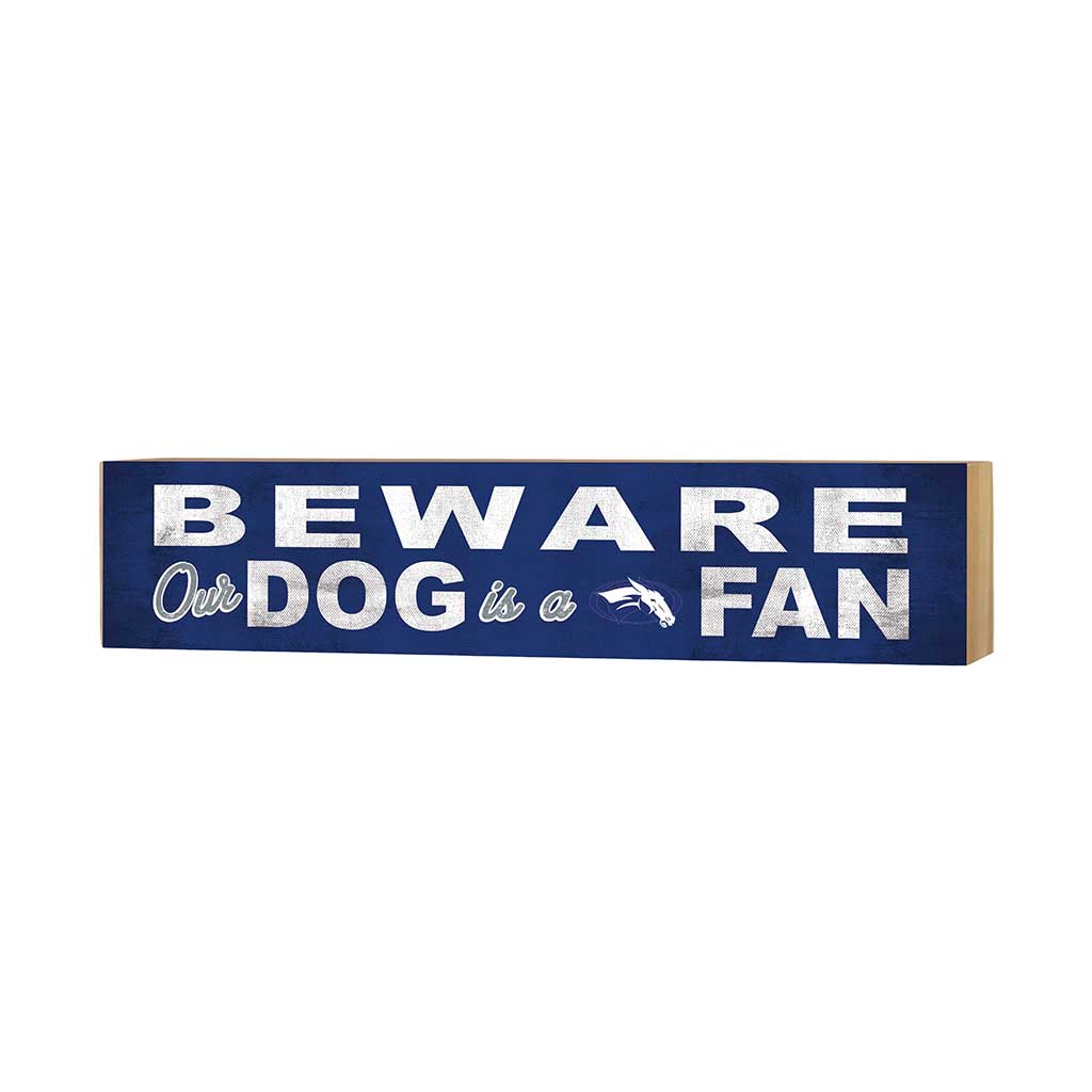 3x13 Block Team Logo BEWARE of Dog Colby College White Mules