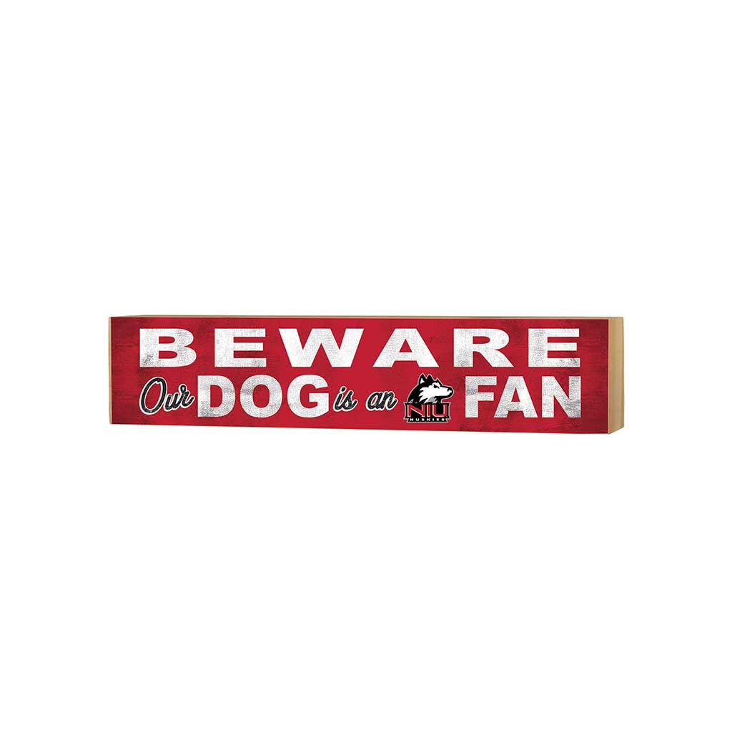 3x13 Block Team Logo BEWARE of Dog Northern Illinois Huskies