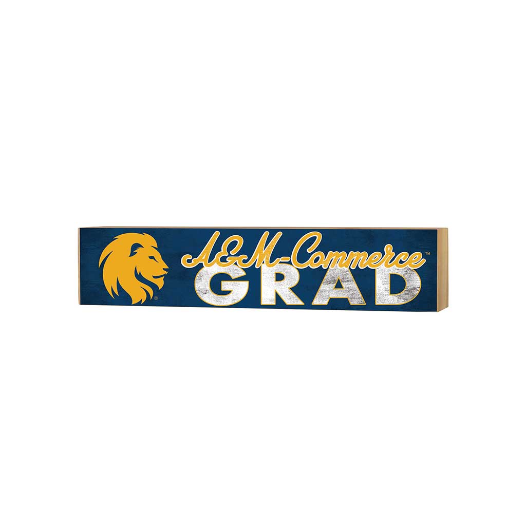 3x13 Block Team Logo Grad Texas A&M University - Commerce Lions