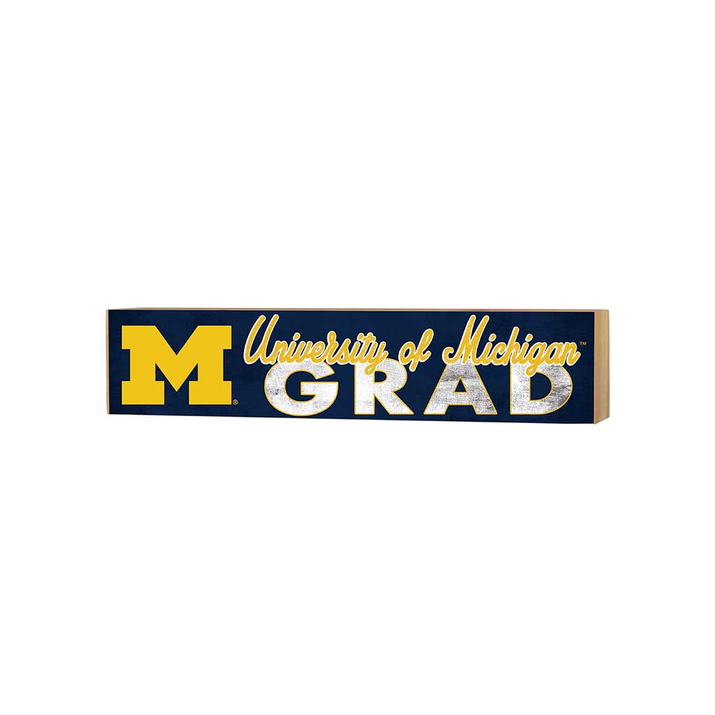 3x13 Block Team Logo Grad Michigan Wolverines