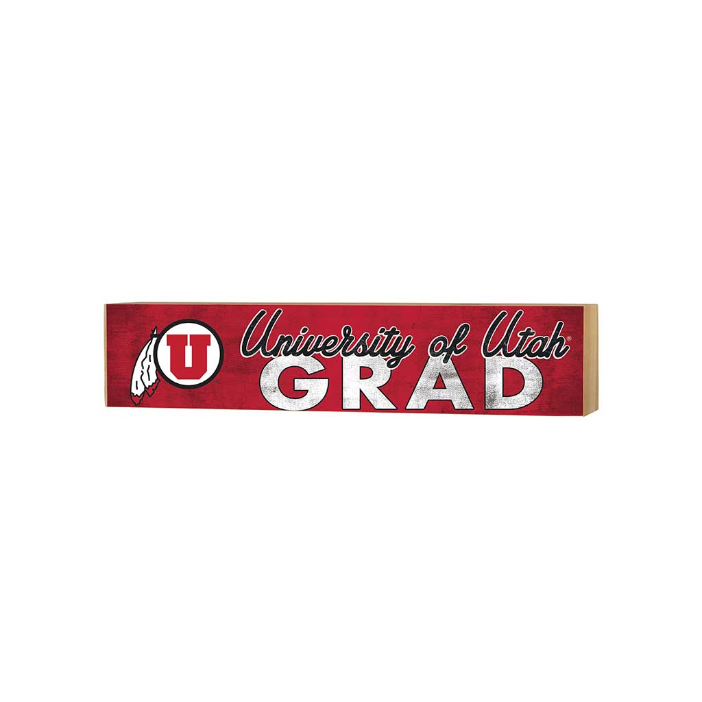 3x13 Block Team Logo Grad Utah Running Utes