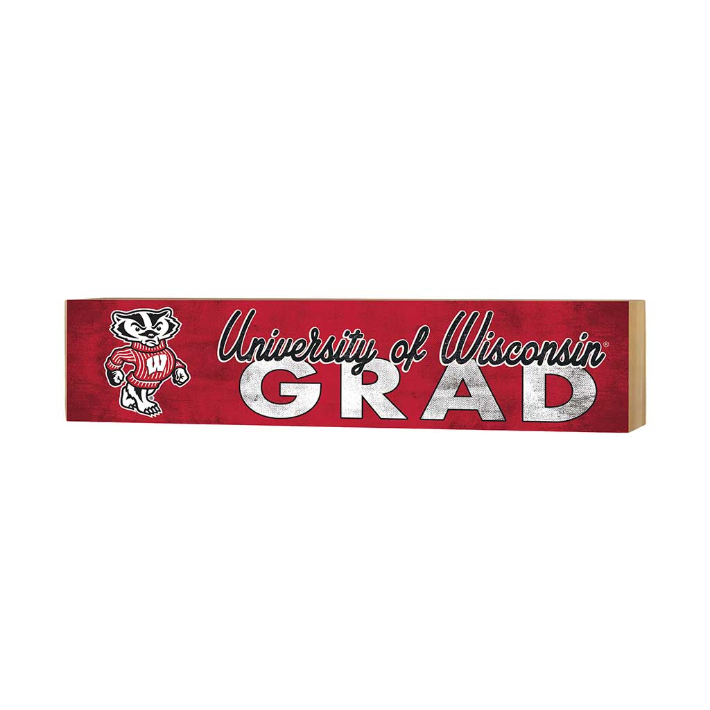 3x13 Block Team Logo Grad Wisconsin Badgers