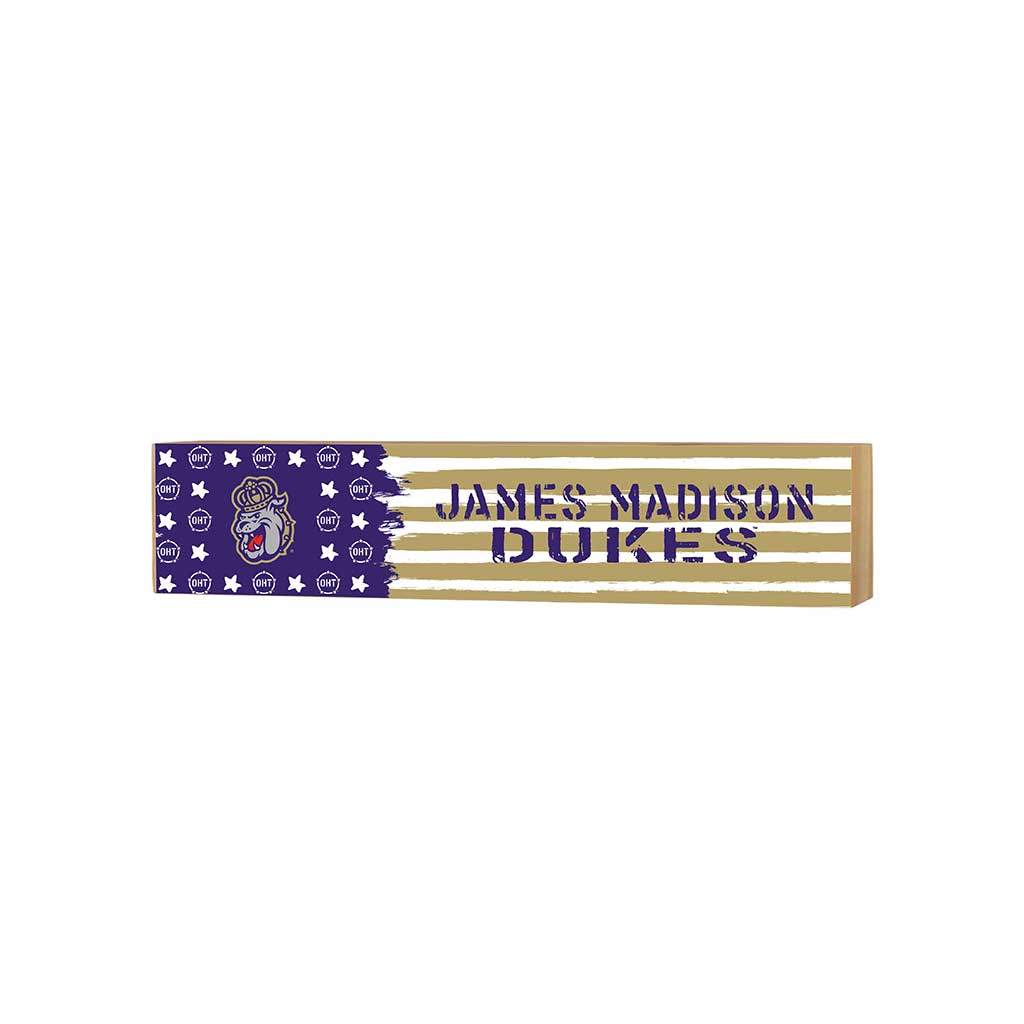 3x13 Block OHT and Team Logo James Madison Dukes