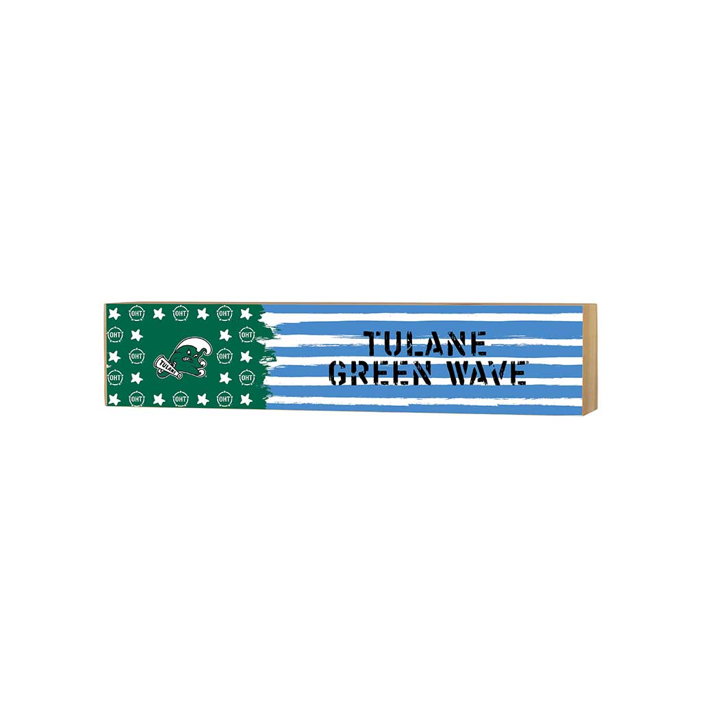 3x13 Block OHT and Team Logo Tulane Green Wave