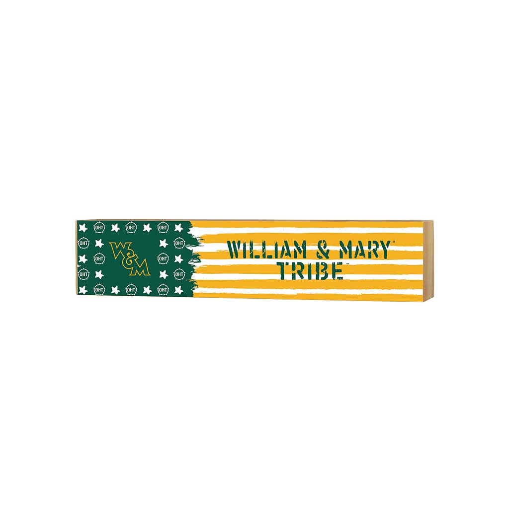 3x13 Block OHT and Team Logo William and Mary Tribe