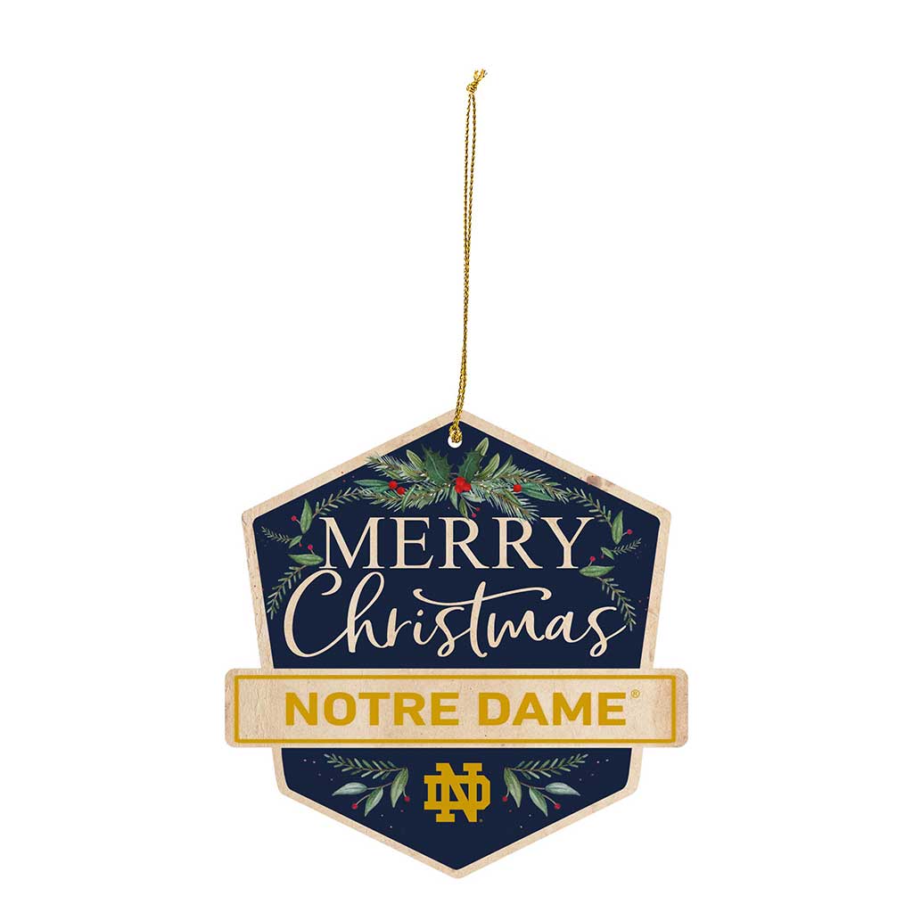 Tree Ornament Merry Christmas Badge Notre Dame Fighting Irish