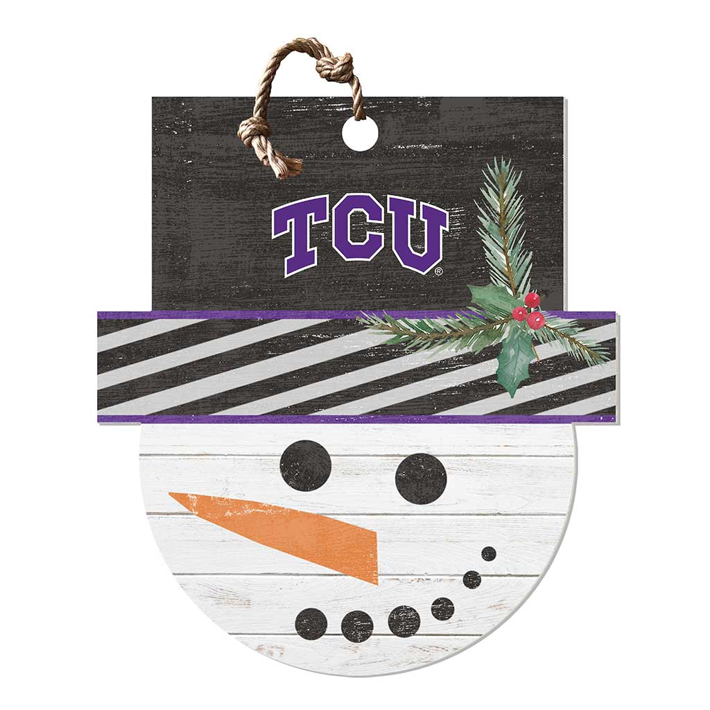 Large Snowman Sign Texas Christian Horned Frogs