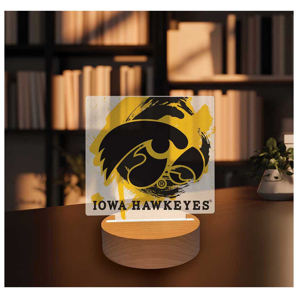 Paint Splash Acrylic Light Up Bundle Iowa Hawkeyes