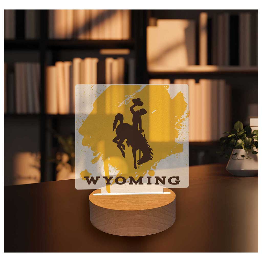 Paint Splash Acrylic Light Up Bundle Wyoming Cowboys