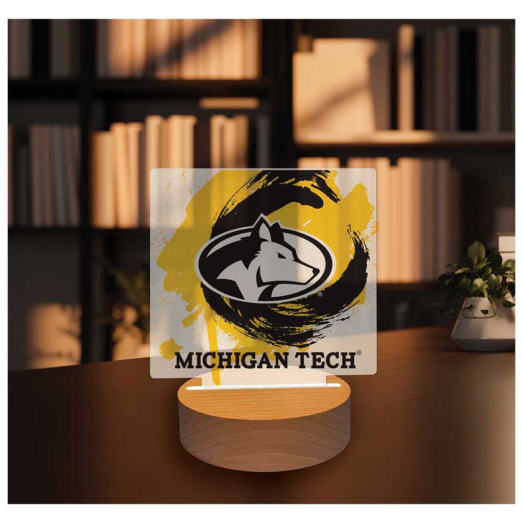 Paint Splash Acrylic Light Up Bundle Michigan Tech University Huskies