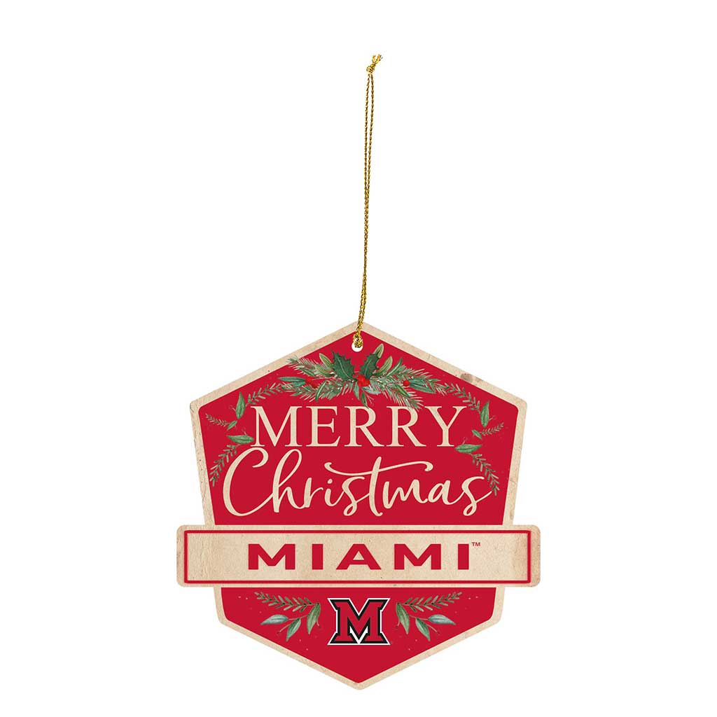 3 Pack Christmas Ornament Miami of Ohio Redhawks