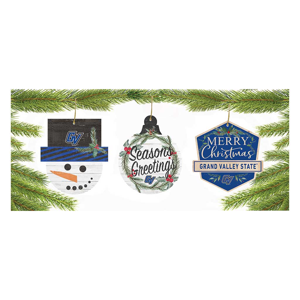 3 Pack Christmas Ornament Grand Valley State Lakers