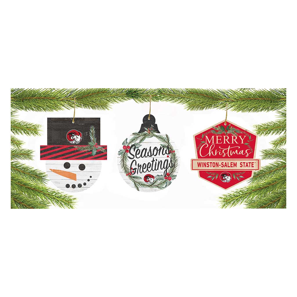 3 Pack Christmas Ornament Winston-Salem State Rams