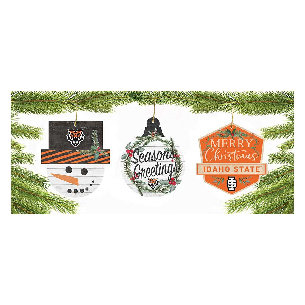 3 Pack Christmas Ornament Idaho State Bengals