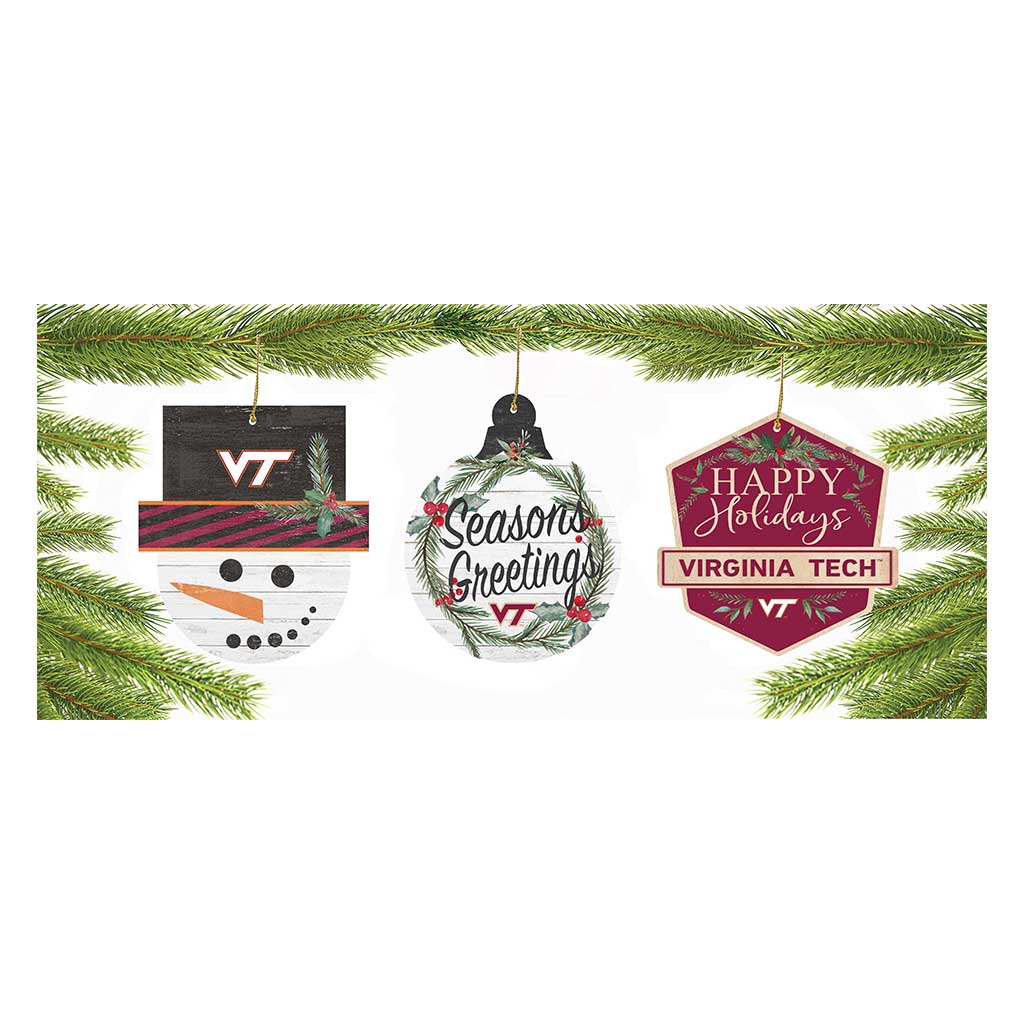 3 Pack Christmas Ornament Virginia Tech Hokies
