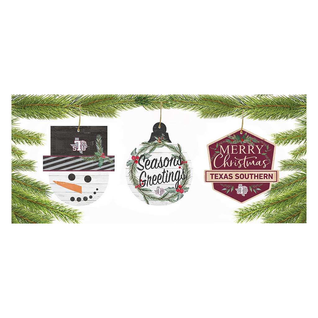 3 Pack Christmas Ornament Texas Southern Tigers