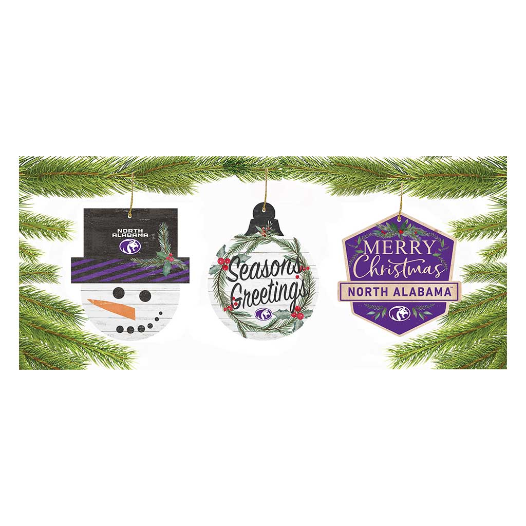 3 Pack Christmas Ornament North Alabama Lions