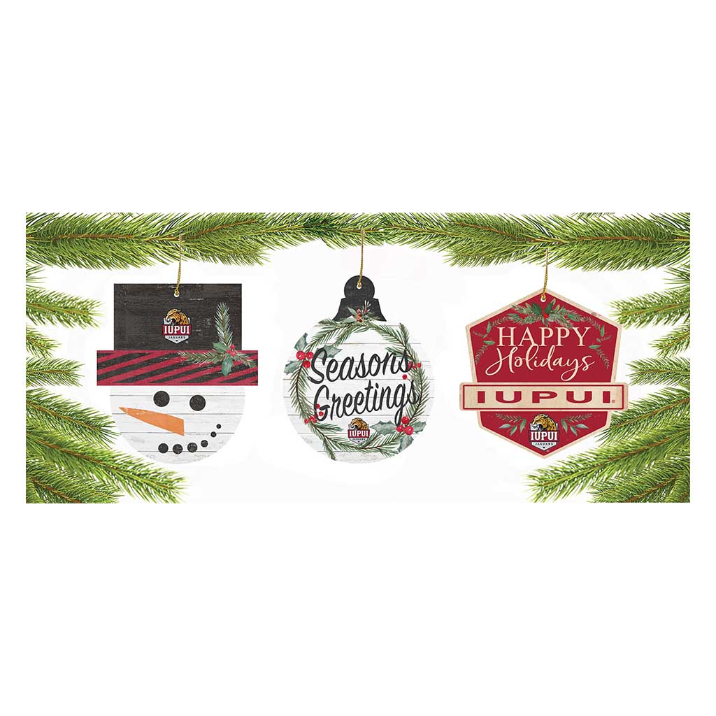 3 Pack Christmas Ornament Indiana-Purdue Indianapolis Jaguars