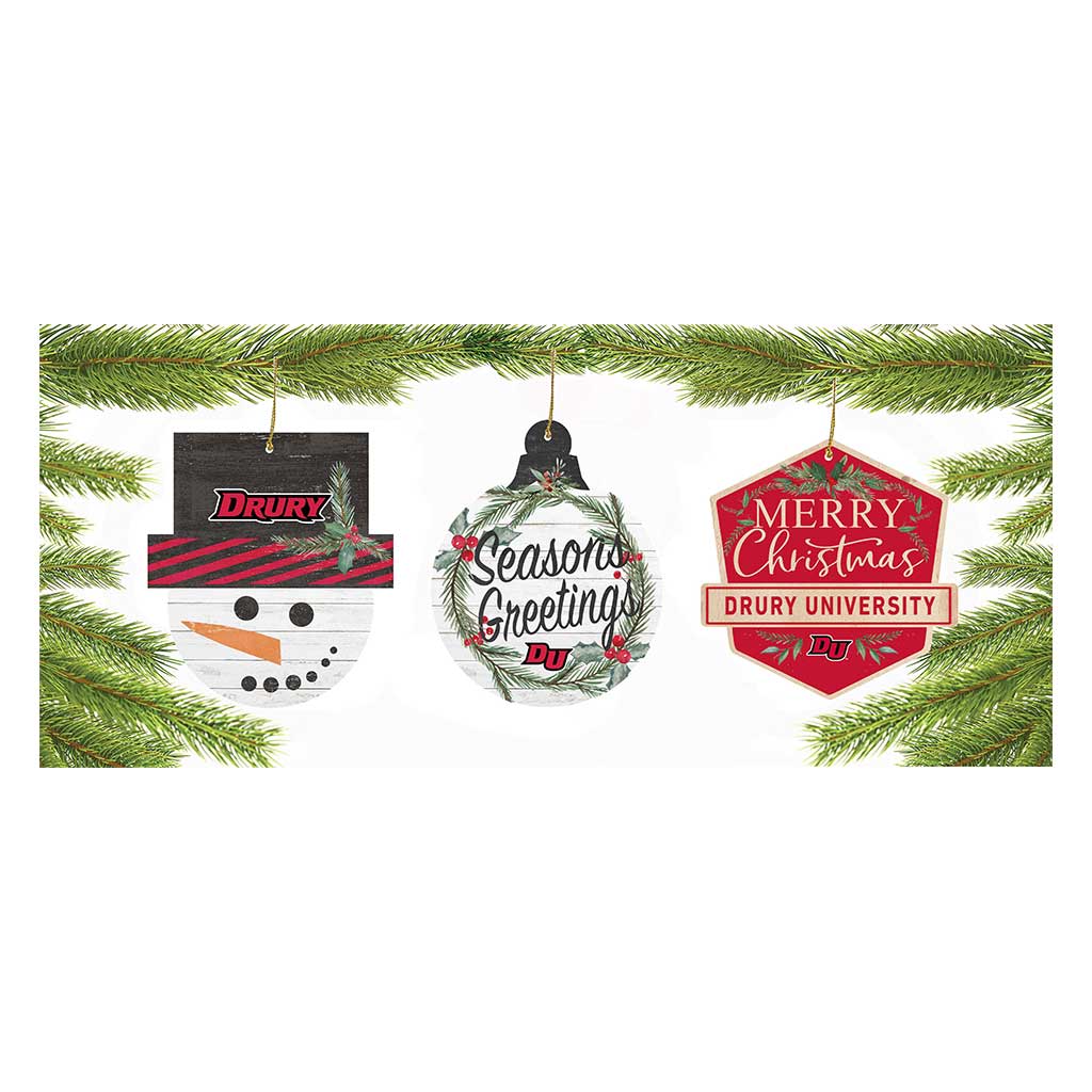 3 Pack Christmas Ornament Drury University Panthers