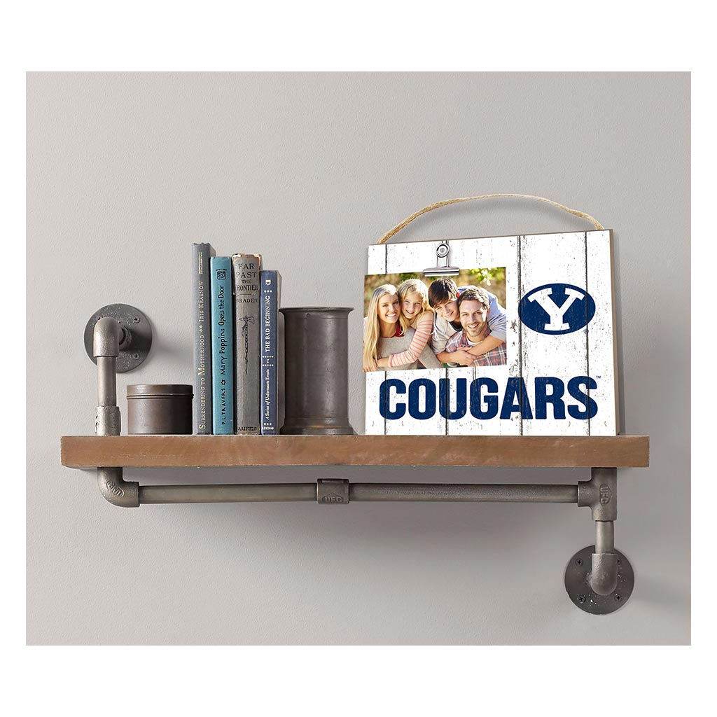 Clip It Weathered Logo Photo Frame Brigham Young Cougars