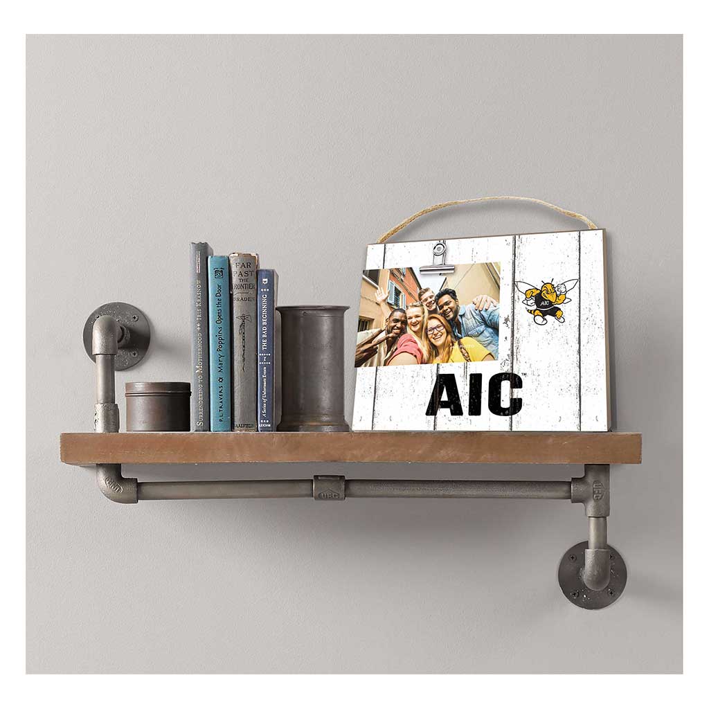 Clip It Weathered Logo Photo Frame American International College Yellow Jackets